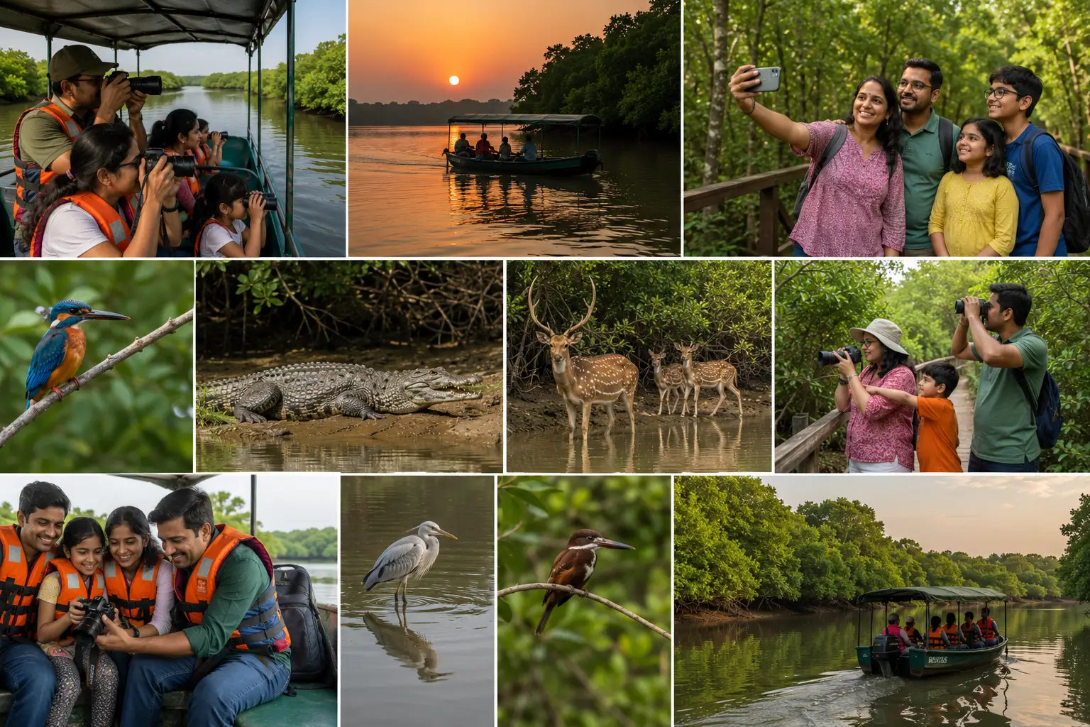 Family adventure in mangrove wetlands