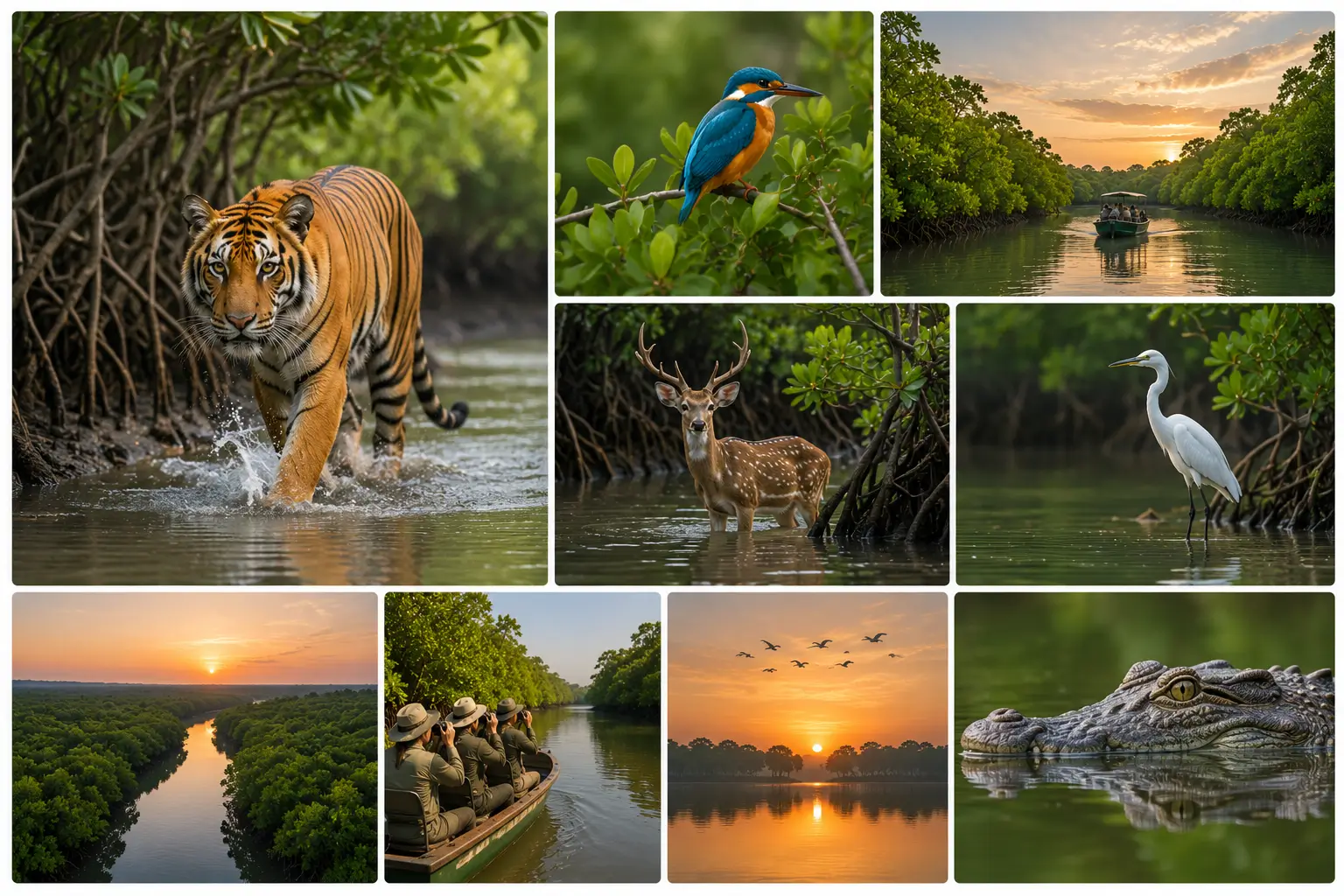 Wildlife in the mangroves collage
