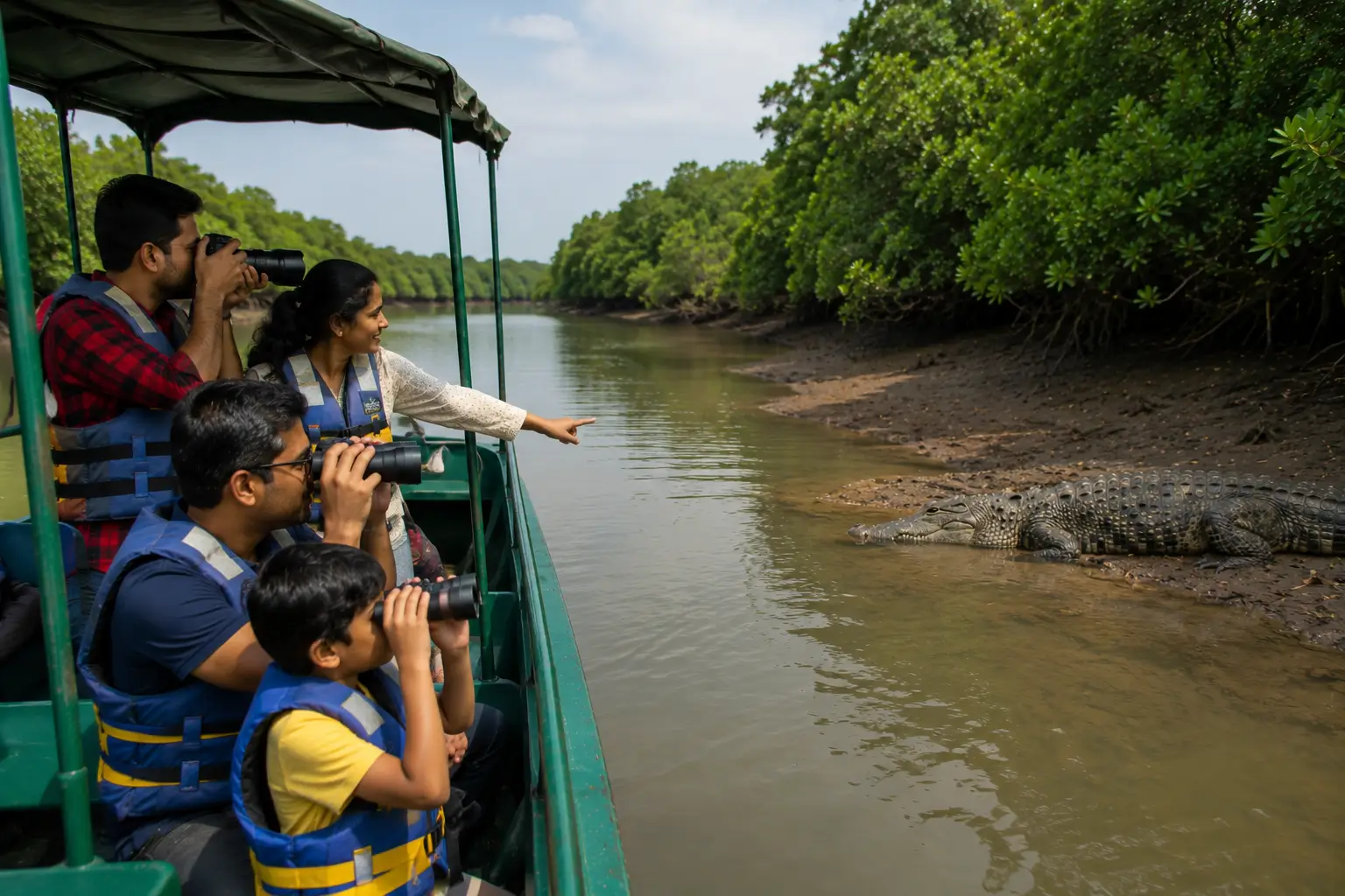 Wildlife watching by the riverbank